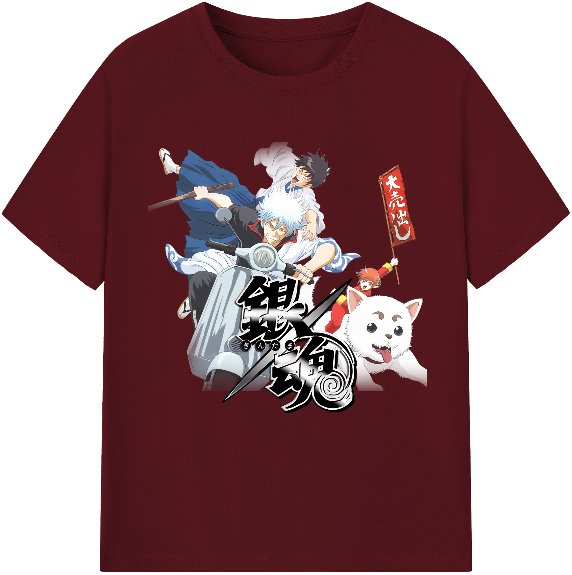 （画像用） ぎんたま 坂田銀時（さかたぎんとき） 神楽 志村新八（しむら しんぱち） GINTAMA Sakata Gintoki Kagura Shimura Shinpachi 綿100％半袖Tシャツ（フロントプリント）